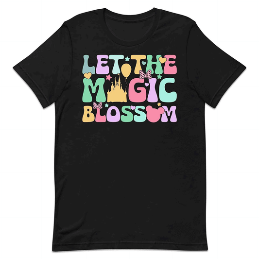 Disney Let the Magic Blossom T-Shirt, Jumper & Hoodie – Pastel Castle & Mouse Ears for Fairy Tale Fans & Dreamy Park Trips | PRODUCT CODE: DMNBWERU