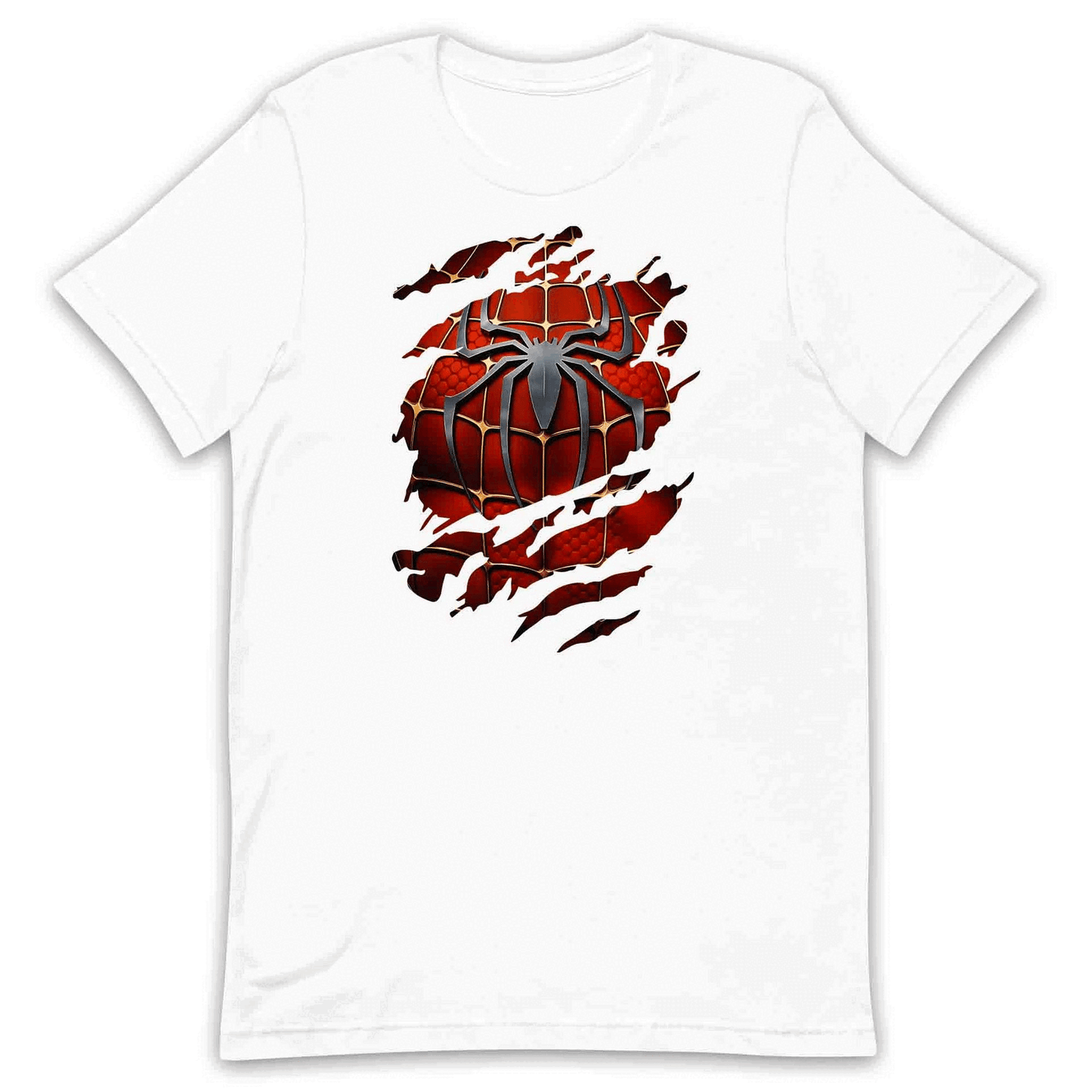 Spider-Man Ripped Suit T-Shirt | Marvel Superhero 3D Torn with Claw Marks Jumper | Web Warrior Cosplay Hoodie | PRODUCT CODE: SPCGHDHJRTJ
