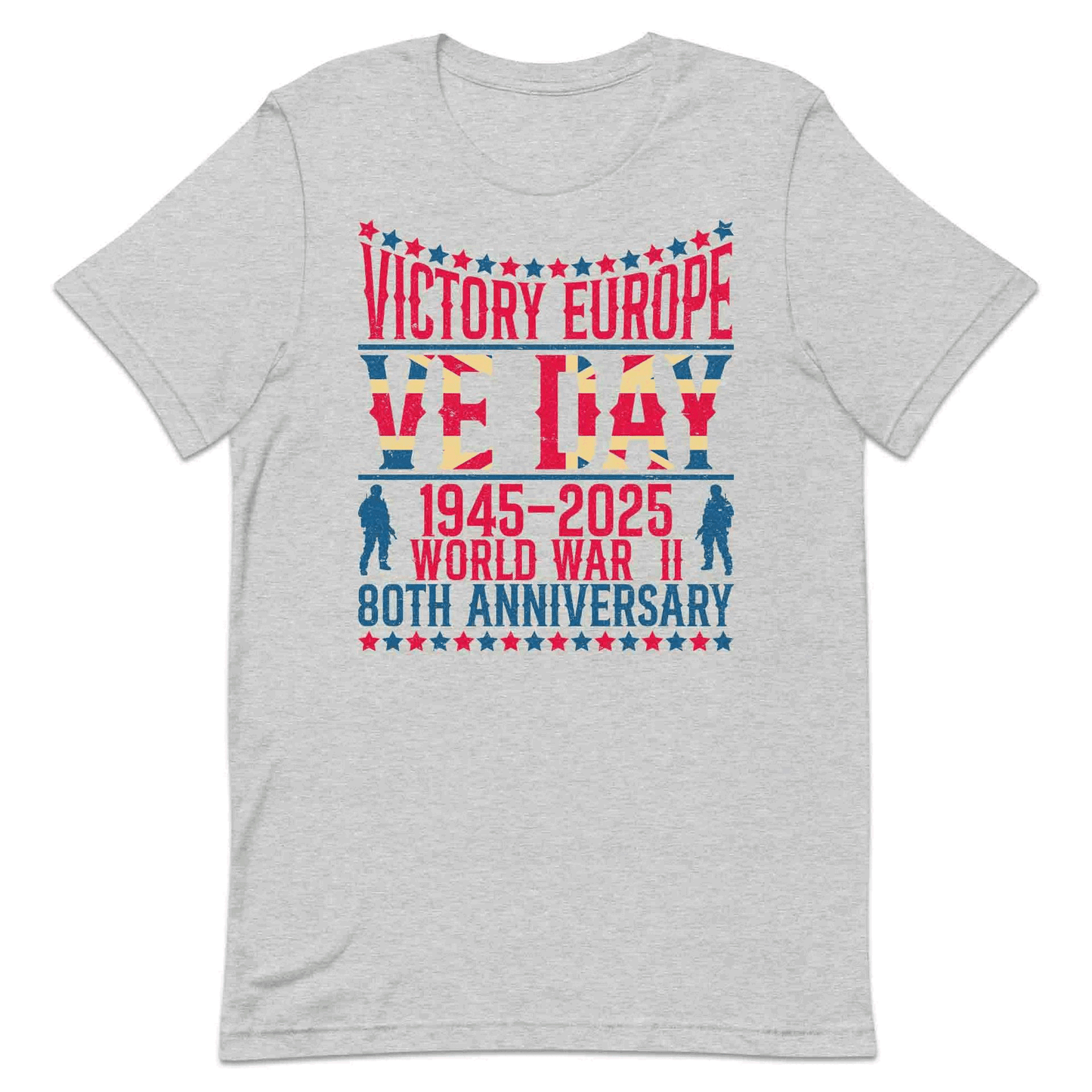 VE Day 80th Anniversary T-Shirt, Union Jack Soldier Jumper & Victory Hoodie – WWII British Tribute Apparel | PRODUCT CODE: SADLKYRTN