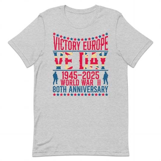 VE Day 80th Anniversary T-Shirt, Union Jack Soldier Jumper & Victory Hoodie – WWII British Tribute Apparel | PRODUCT CODE: SADLKYRTN