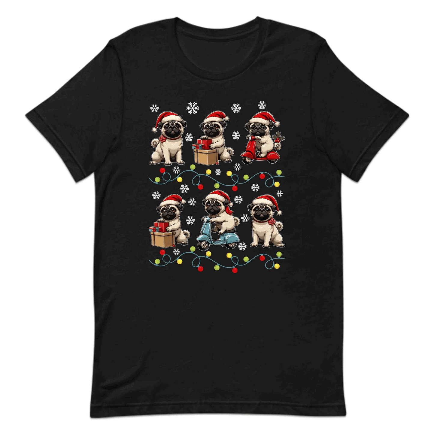 Pugs Christmas Festive Pug Dog Riding Scooter Xmas | PRODUCT CODE: PGODSCTREXMS