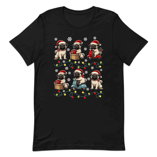 Pugs Christmas Festive Pug Dog Riding Scooter Xmas | PRODUCT CODE: PGODSCTREXMS