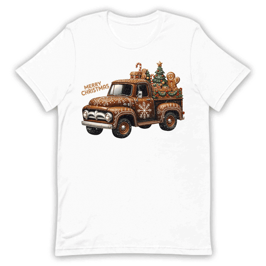 Merry Christmas Gingerbread Truck Xmas Pickup Festive Holiday | PRODUCT CODE: MYRCHTGNBRDK