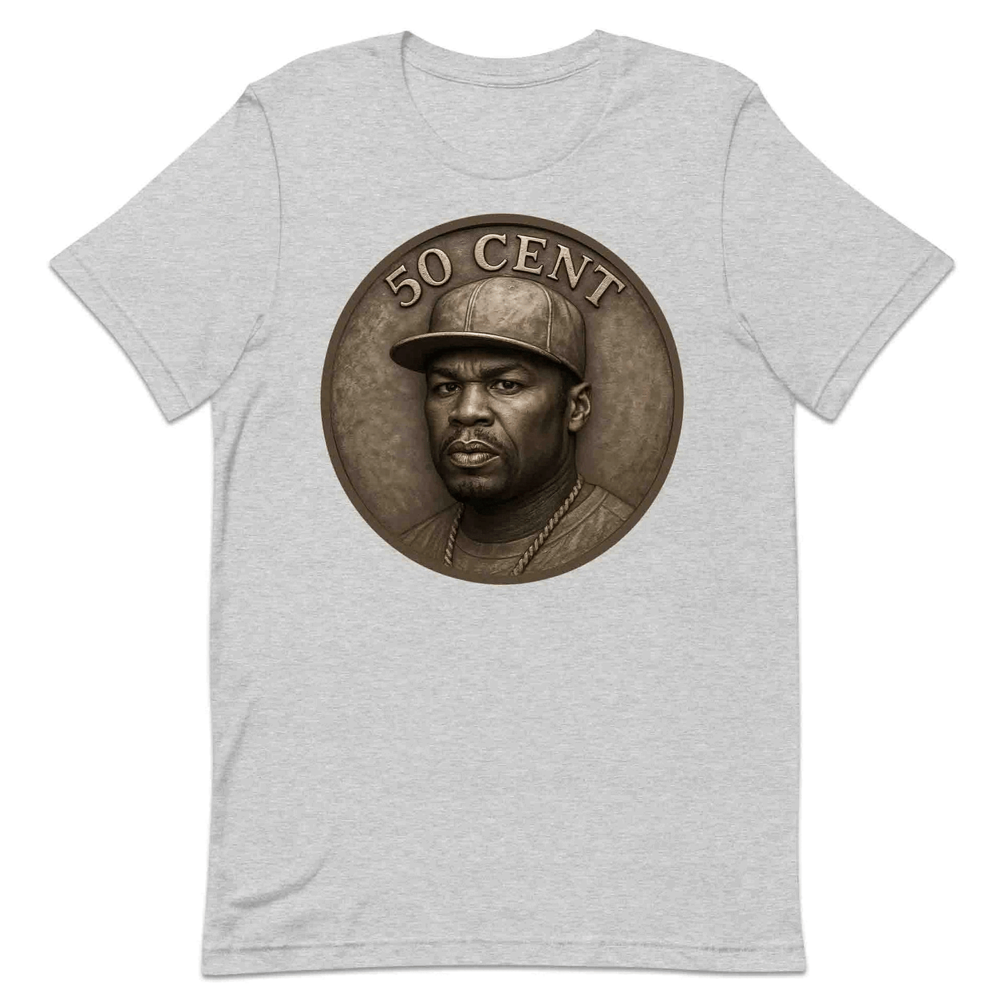 50 Cent Coin Rap Parody T-Shirt, Jumper & Hoodie – Funny Hip Hop Meme with Vintage Rap Legend Style for Urban Music Fans | PRODUCT CODE: FYTCNRLG