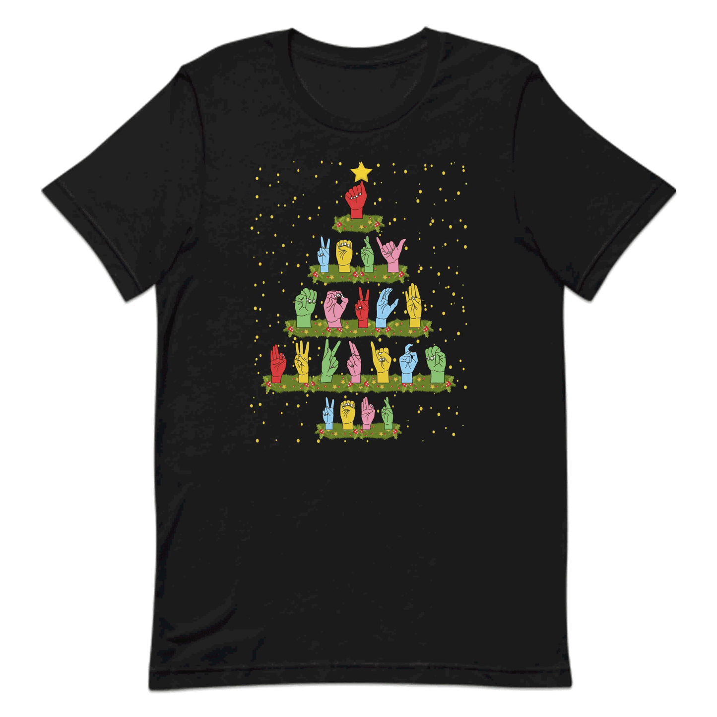 ASL Christmas Tree Hand Signs Language Xmas Deaf Awareness | PRODUCT CODE: AMRCSNGLCHT