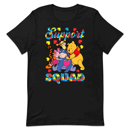 Autism Support Squad T-Shirt | Winnie the Pooh & Friends Hug Jumper | Inclusion Puzzle Hoodie | PRODUCT CODE: AURNYMCPALZ