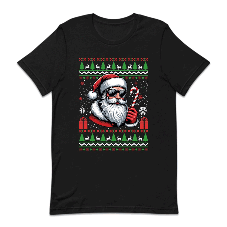 Santa in Sunglasses Christmas Candy Cane Xmas Holiday | PRODUCT CODE: CNDENTYGLSR
