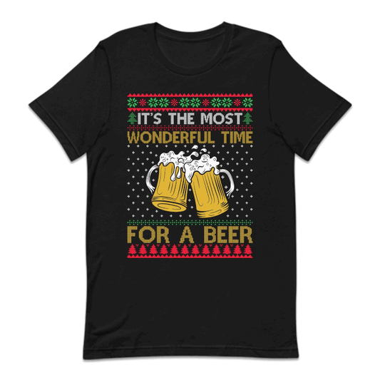 It's The Most Wonderful Time For A Beer Ugly Christmas Holiday Drinking Xmas | PRODUCT CODE: THMSTWNDMRB