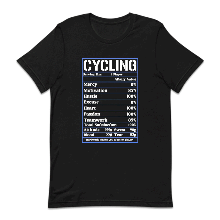Cyclist Nutrition Facts Bicycle Humor | PRODUCT CODE: CYLNTURFCS