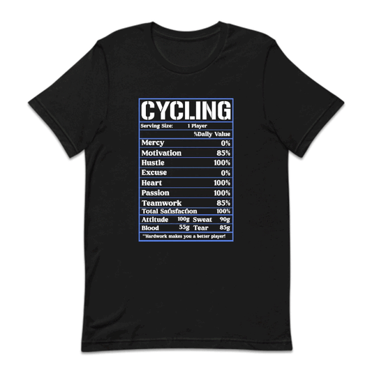 Cyclist Nutrition Facts Bicycle Humor | PRODUCT CODE: CYLNTURFCS