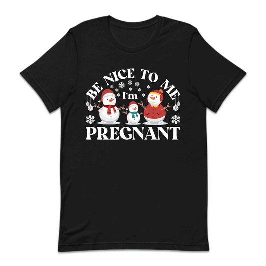 Christmas Snowman Family Be Nice To Me I'm Pregnant Xmas Pregnancy | PRODUCT CODE: BNCTMPRGCH
