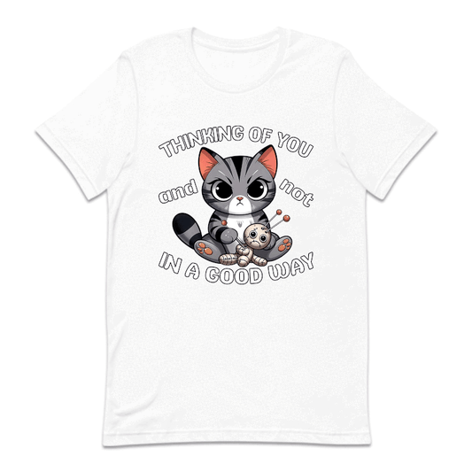Humorous Cat with Toy Thinking of You and Not in a Good Way | PRODUCT CODE: HMRCTWYOHK