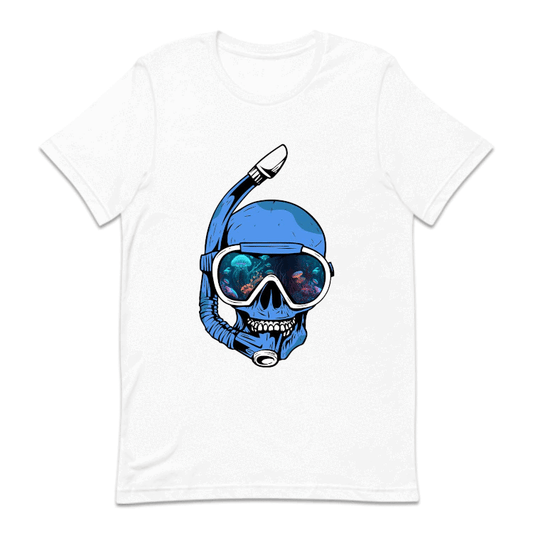 Psychedelic Snorkeling Skull Scuba Diver | PRODUCT CODE: PSYKLUSNO