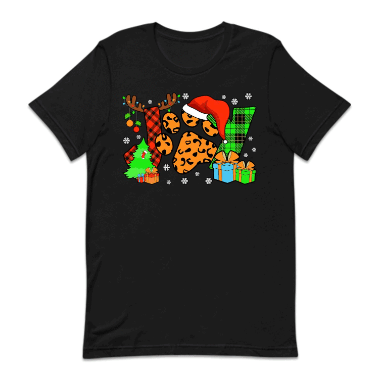 Joy Christmas Paw Print Holiday Hoodie, Pet Lover Xmas | PRODUCT CODE: JYOCHMPWARTN