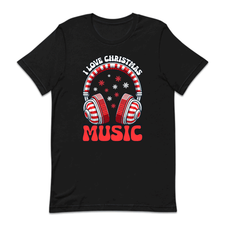 I Love Christmas Music Candy Cane Headphones Musical Xmas | PRODUCT CODE: LVCHRTMSUCN