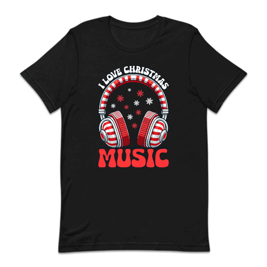I Love Christmas Music Candy Cane Headphones Musical Xmas | PRODUCT CODE: LVCHRTMSUCN