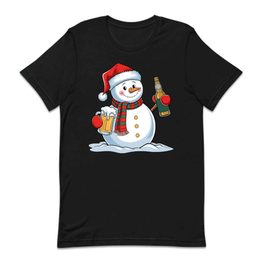 Christmas Snowman Drinking Beer Merry Beermas Xmas Frosty Beer | PRODUCT CODE: CTSNWMDRKBF