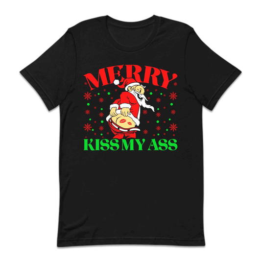Merry Kiss My Ass Santa Butt Christmas Naughty Sarcastic Xmas | PRODUCT CODE: SNTLSUKIMYAB
