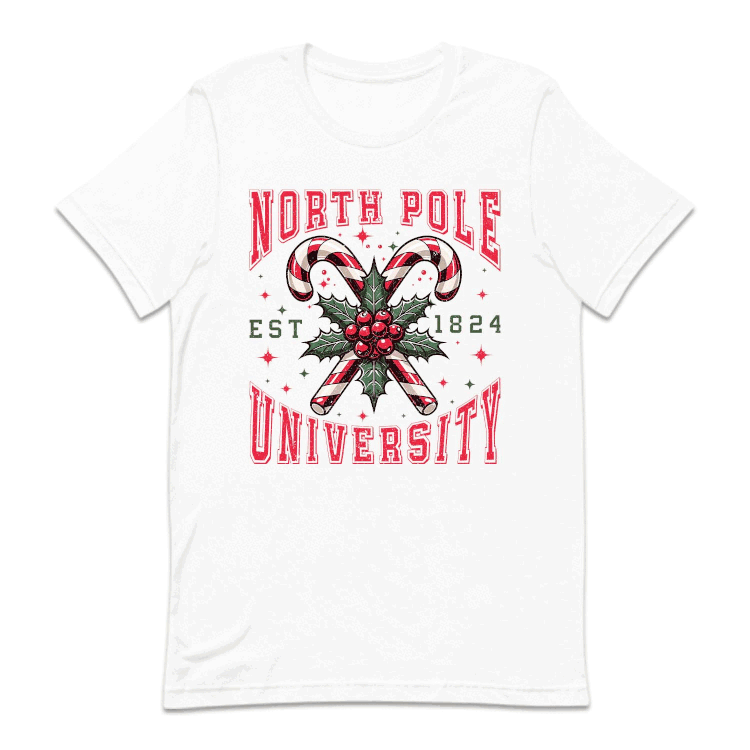 North Pole University Christmas Classic Candy Cane Xmas | PRODUCT CODE: NRTHLPENVYU