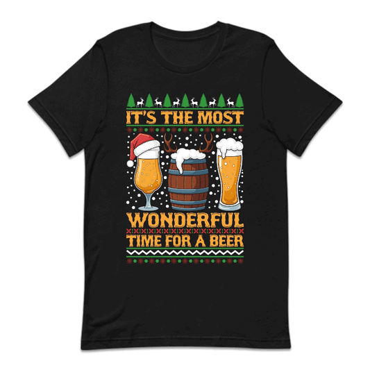 It's The Most Wonderful Time For A Beer Christmas Beer Holiday Drinking Xmas | PRODUCT CODE: TSHMOWNDCHX