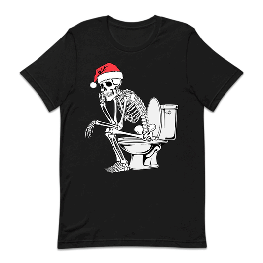 Christmas Skeleton on Toilet Dark Humor Sarcastic Xmas | PRODUCT CODE: SKLTCHRMOLW