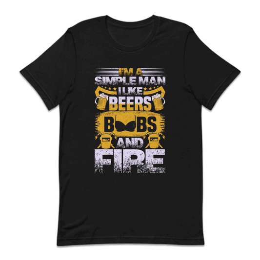 Funny Welder I'm A Simple Man I Like Beers Boobs And Fire | PRODUCT CODE: SMPLCRBROS