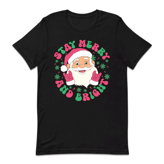 Stay Merry and Bright Pink Christmas Santa Claus Xmas | PRODUCT CODE: STMRABGHTPK