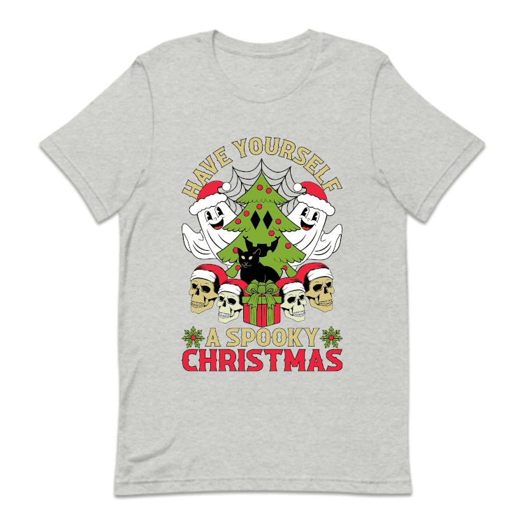 Spooky Christmas Ghosts and Skulls Black Cat Xmas | PRODUCT CODE: SPKYCHRTAMS