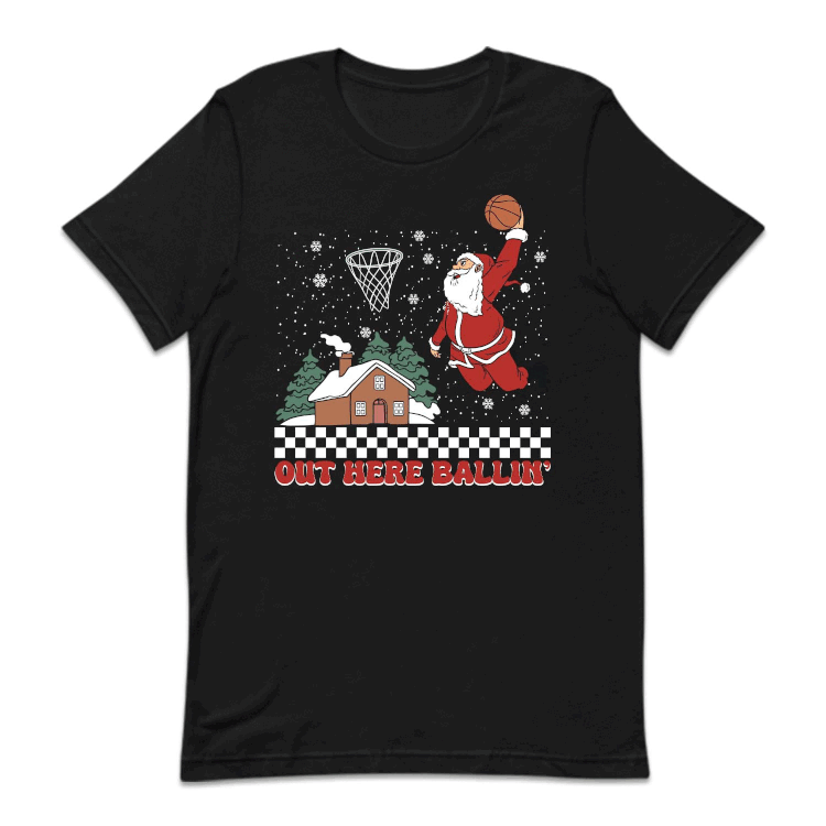 Christmas Basketball Slam Dunking Santa Claus Xmas Sports | PRODUCT CODE: SLMDKNGCRT