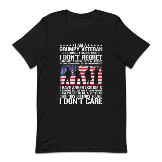 I Am A Grumpy Veteran I Served I Sacrificed I Don't Regret USA Military Service | PRODUCT CODE: MGRPYVTRNS