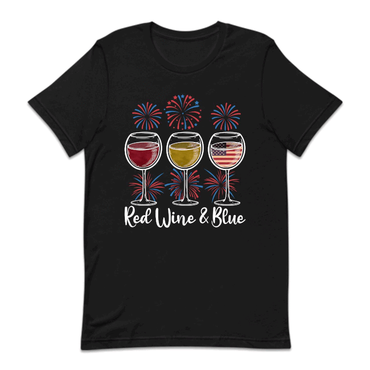 Red Wine & Blue Fireworks 4th Of July American Flag | PRODUCT CODE: FRRDNEBUF