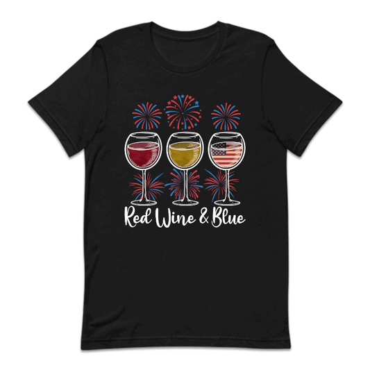 Red Wine & Blue Fireworks 4th Of July American Flag | PRODUCT CODE: FRRDNEBUF