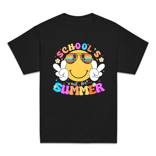 Retro Smiley Face Schools Out for the Summer | PRODUCT CODE: RTRSMLFCEM