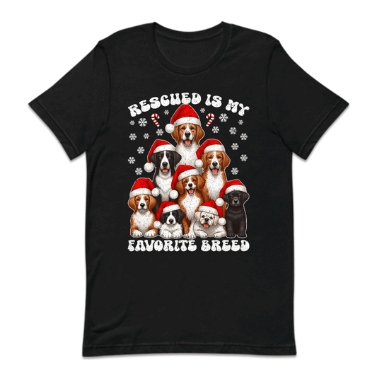 Christmas Dog Rescued Is My Favorite Breed Xmas Dogs | PRODUCT CODE: CHRTMSGDOAN