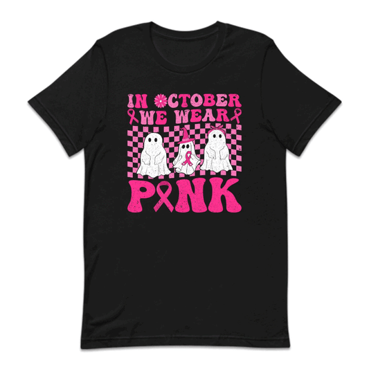 In October We Wear Pink Halloween Breast Cancer Awareness | PRODUCT CODE: NOCTBRHALBA