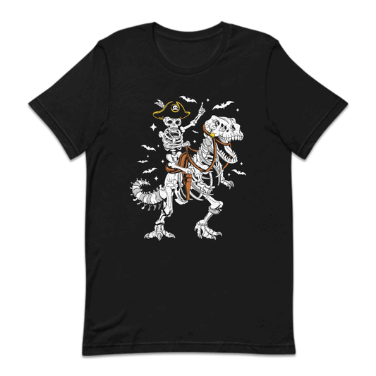 Halloween Pirate Skeleton Riding Dinosaur Funny Trex Pirate | PRODUCT CODE: HLDNSPRTXRS
