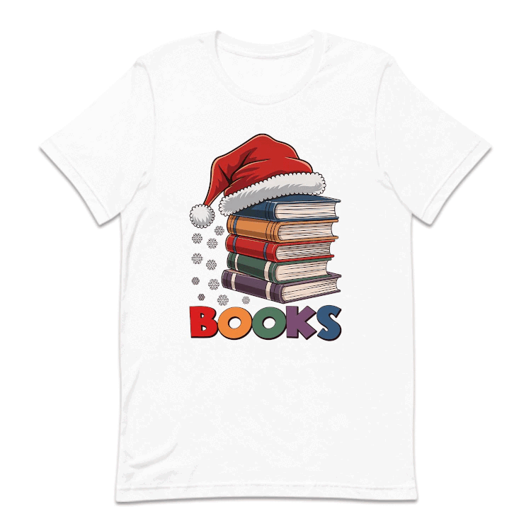Christmas Books With Santa Hat Merry Bookmas Xmas Reading | PRODUCT CODE: CHTRBKSAFTM