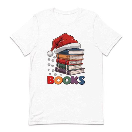 Christmas Books With Santa Hat Merry Bookmas Xmas Reading | PRODUCT CODE: CHTRBKSAFTM