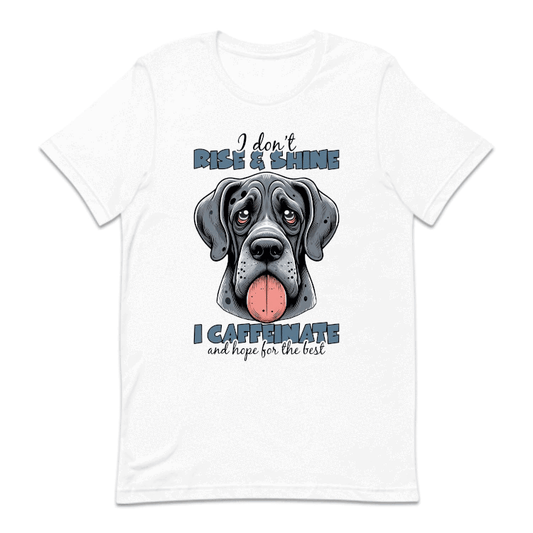 I Don't Rise And Shine I Caffeinate  Sarcastic Dog | PRODUCT CODE: GRTDNSCQT
