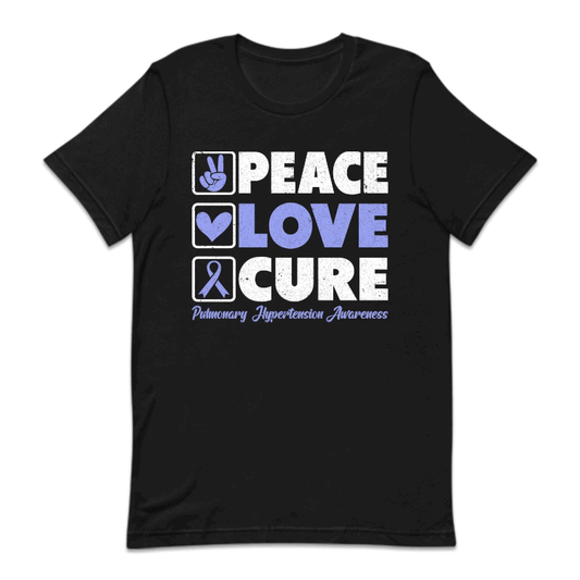 Pulmonary Hypertension Awareness Peace Love Cure | PRODUCT CODE: PCELVOURCE