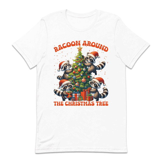 Raccoon Around The Christmas Tree Festive Holiday Xmas Raccoon | PRODUCT CODE: RCNDTRCHMSL