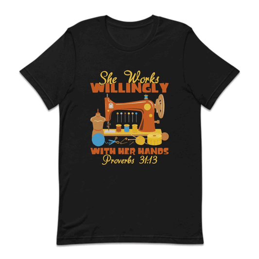 She Works Willingly With Her Hands Sewing Machine | PRODUCT CODE: SWLNGYHRN
