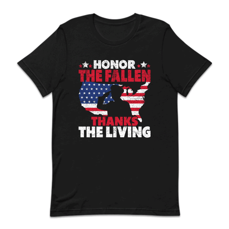 Honor The Fallen Thanks The Living Veterans Day USA Military | PRODUCT CODE: JNRETHFLNU