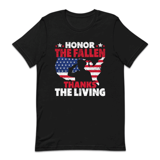 Honor The Fallen Thanks The Living Veterans Day USA Military | PRODUCT CODE: JNRETHFLNU