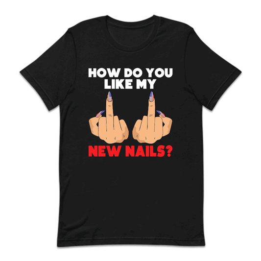 How Do You Like My New Nails Middle Finger American Flag | PRODUCT CODE: HWDYULKEM