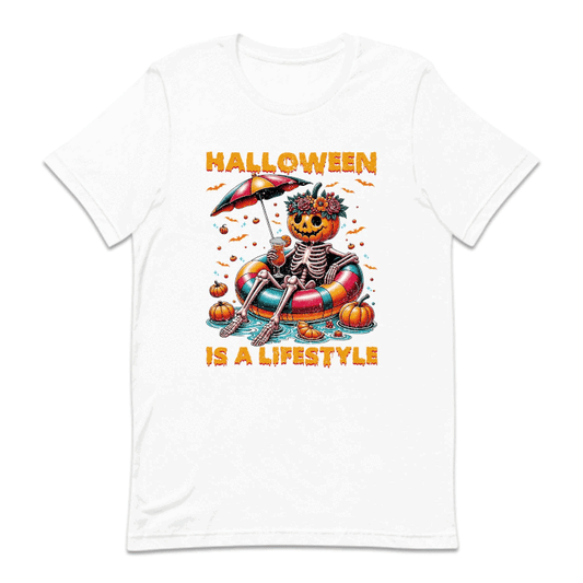 Halloween Is A Lifestyle Spooky Pool Party Pumpkin Skeleton | PRODUCT CODE: HLWSALFSY