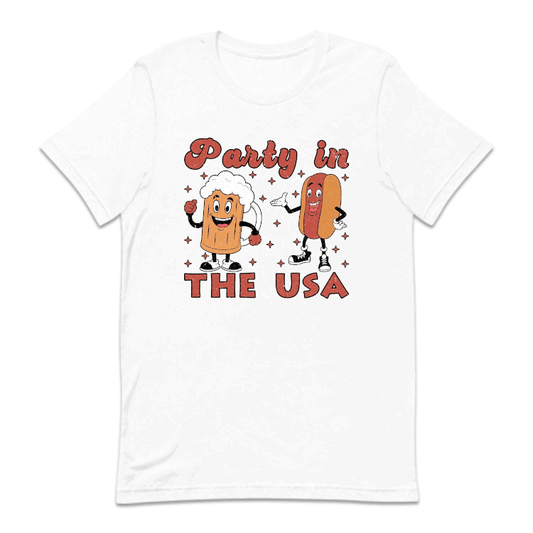Party In The USA Hot Dog And Beer Drinking 4th of July | PRODUCT CODE: PRYTNHSAU