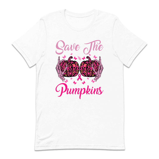 Save The Pumpkins Skeleton Hands Halloween Breast Cancer | PRODUCT CODE: SAHEPKMBRS
