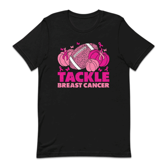 Tackle Breast Cancer Halloween Pink Pumpkins Football Awareness | PRODUCT CODE: TKLCBRHLWO