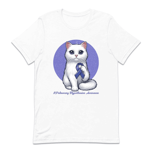 Pulmonary Hypertension Awareness Cat Holding Purple Ribbon | PRODUCT CODE: PLHPRTNSAW